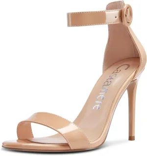 Castamere Womens High Heels Sandals Buckle Ankle Strap Open Toe Basic 10CM Stilettos Sandal