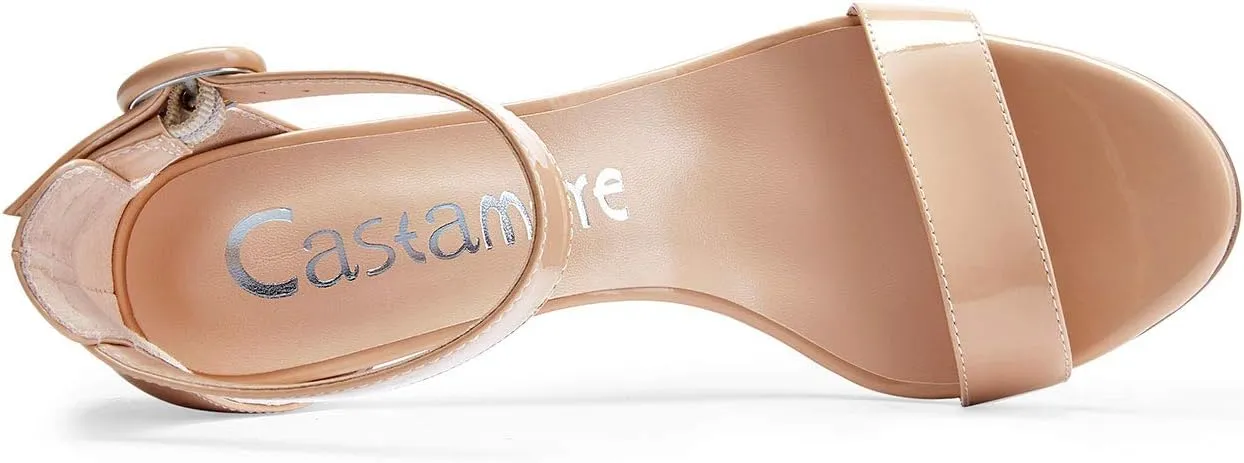 Castamere Womens High Heels Sandals Buckle Ankle Strap Open Toe Basic 10CM Stilettos Sandal