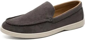 Casual Suede Loafers, Slip-On Comfort Shoes, Available in Grey, Tan, Charcoal