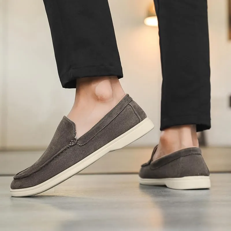 Casual Suede Loafers, Slip-On Comfort Shoes, Available in Grey, Tan, Charcoal