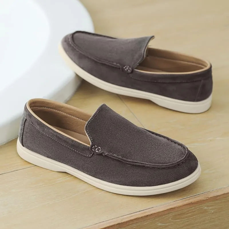 Casual Suede Loafers, Slip-On Comfort Shoes, Available in Grey, Tan, Charcoal