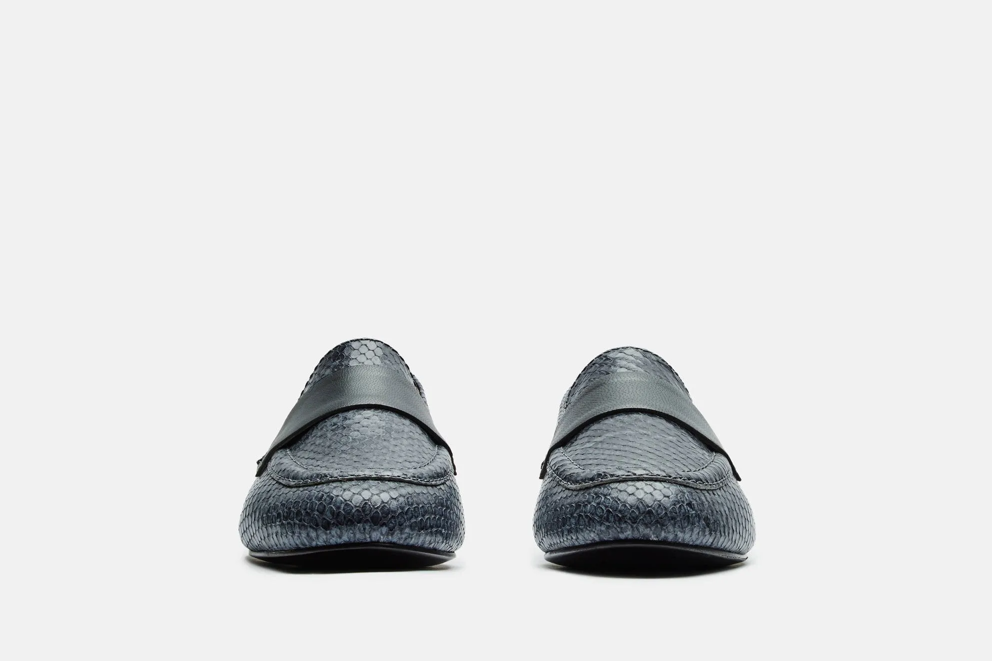 Claude Loafer with Band - Ink Blue Embossed Snake/Lead Band