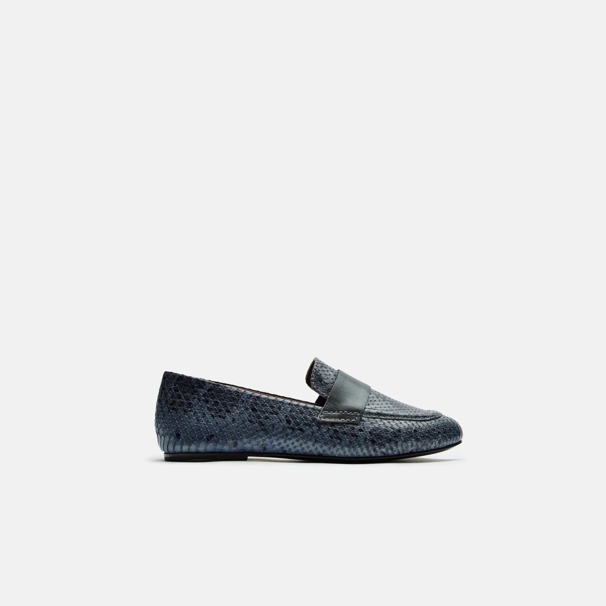 Claude Loafer with Band - Ink Blue Embossed Snake/Lead Band