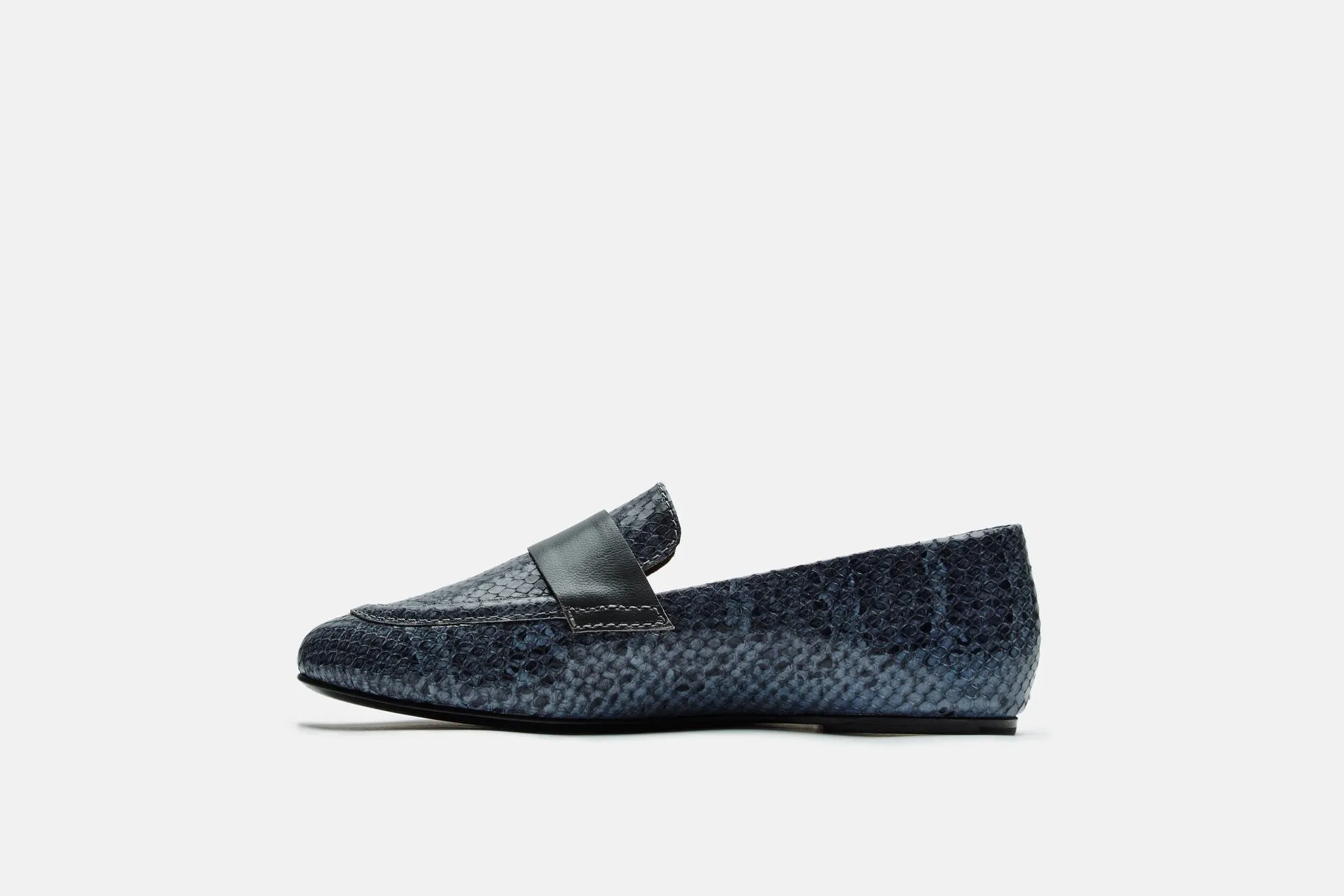 Claude Loafer with Band - Ink Blue Embossed Snake/Lead Band