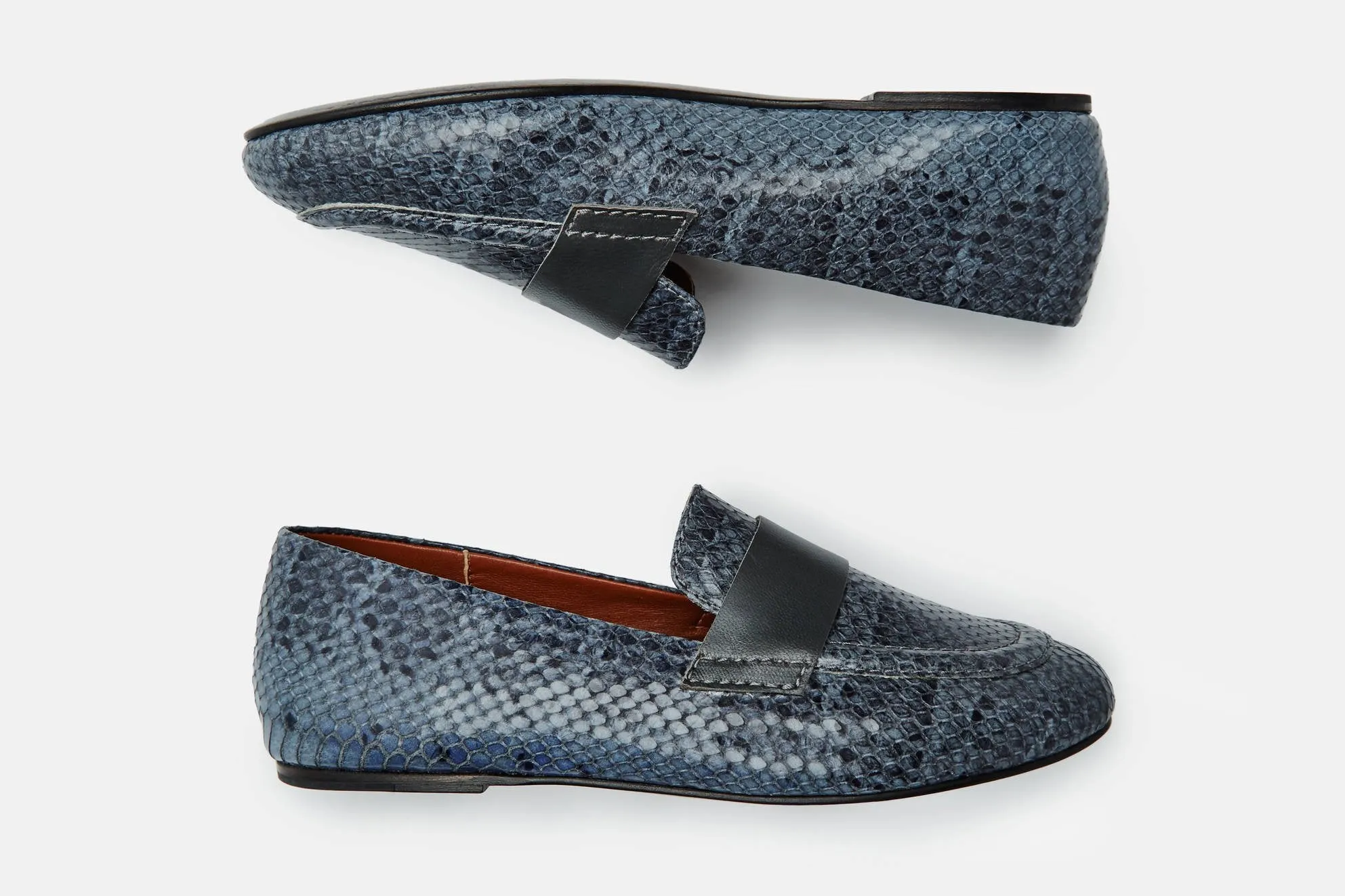 Claude Loafer with Band - Ink Blue Embossed Snake/Lead Band