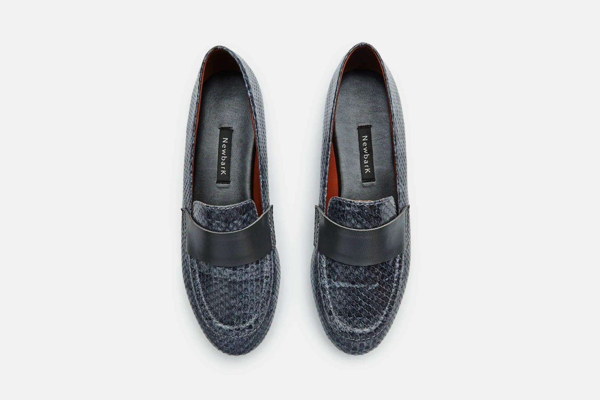 Claude Loafer with Band - Ink Blue Embossed Snake/Lead Band