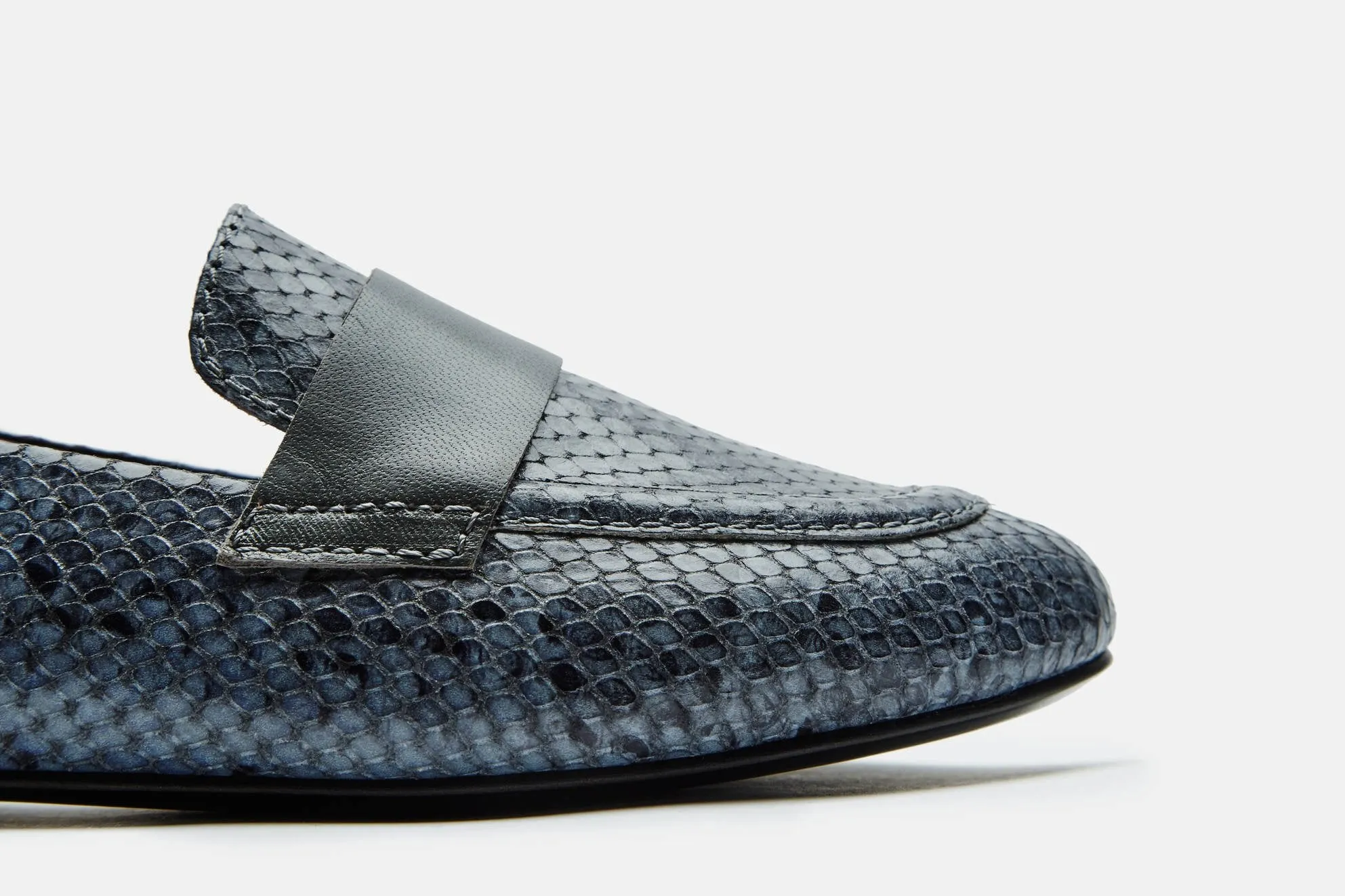 Claude Loafer with Band - Ink Blue Embossed Snake/Lead Band