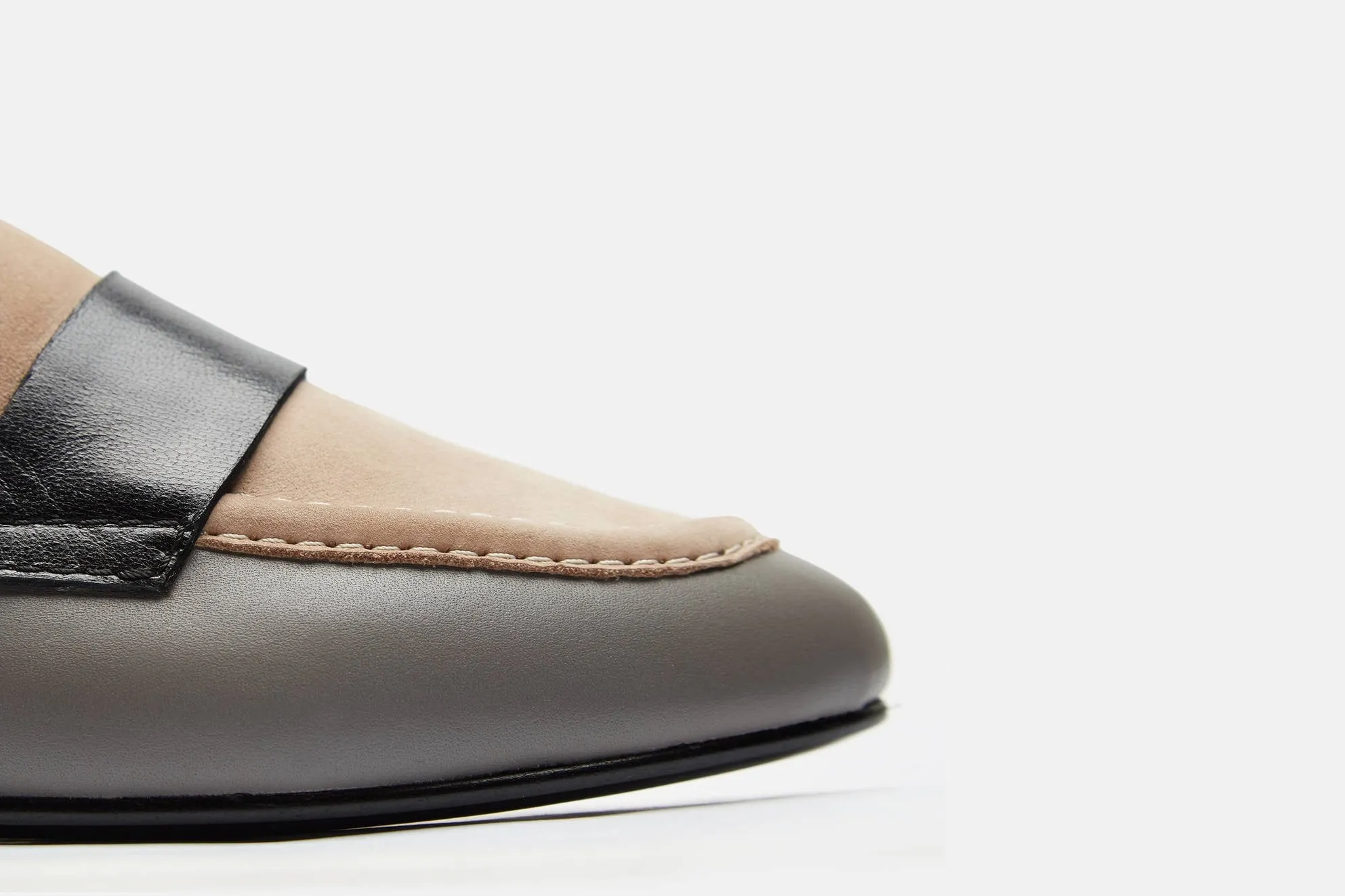 Claude Penny Loafer - Dove Grey/Nude/Black