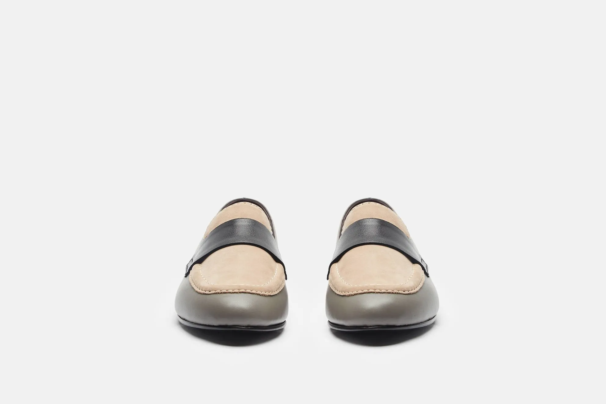 Claude Penny Loafer - Dove Grey/Nude/Black