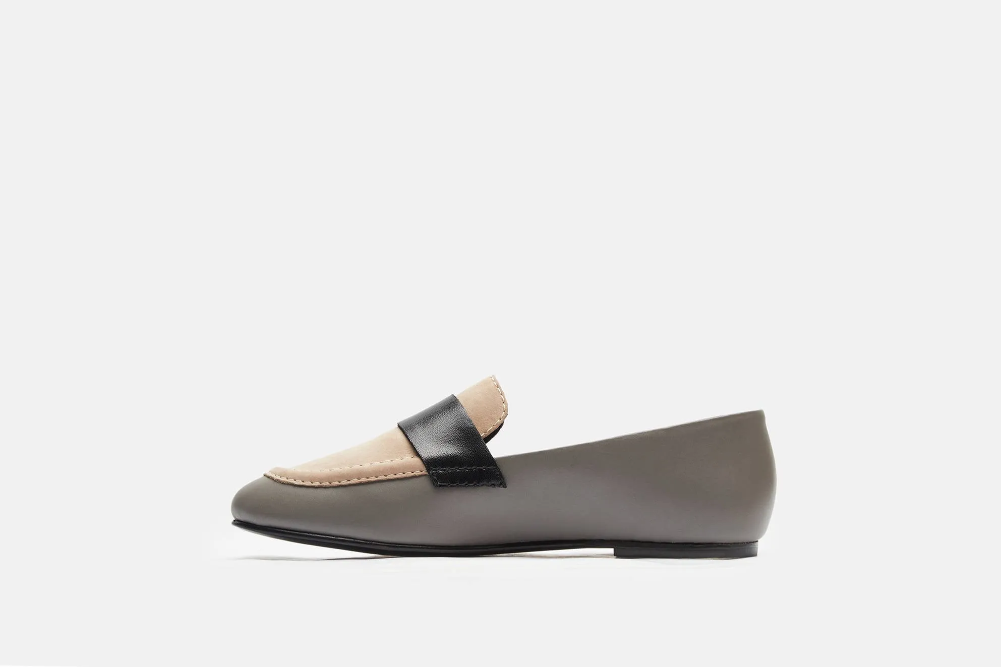 Claude Penny Loafer - Dove Grey/Nude/Black