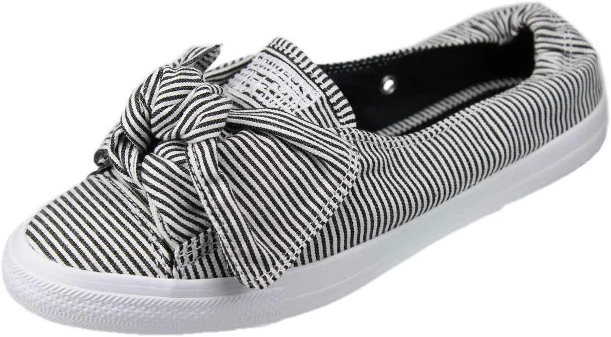 Converse Women's Knot Striped Chambray Slip on Sneaker