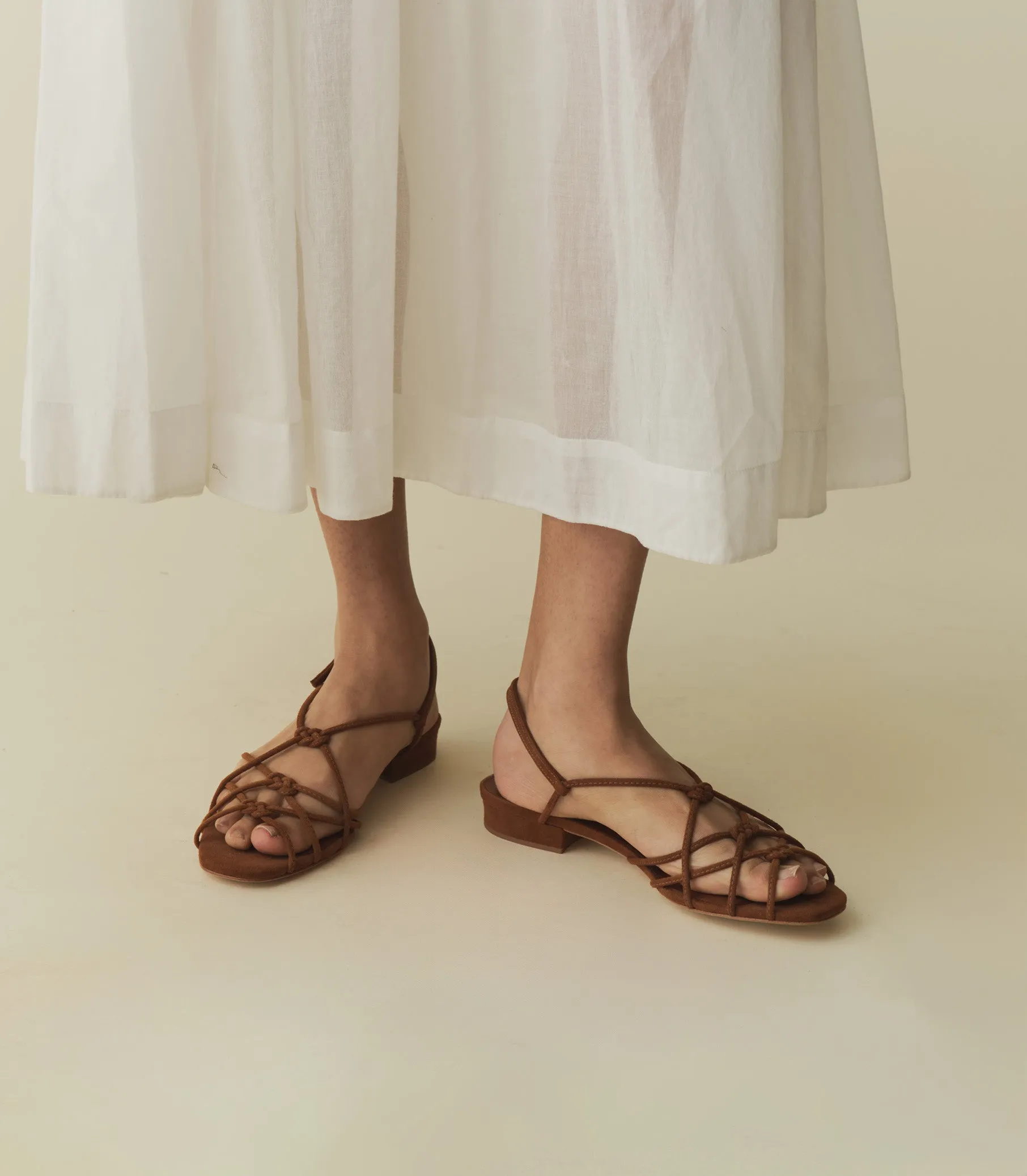 CORSICA SANDAL -- COGNAC SUEDE