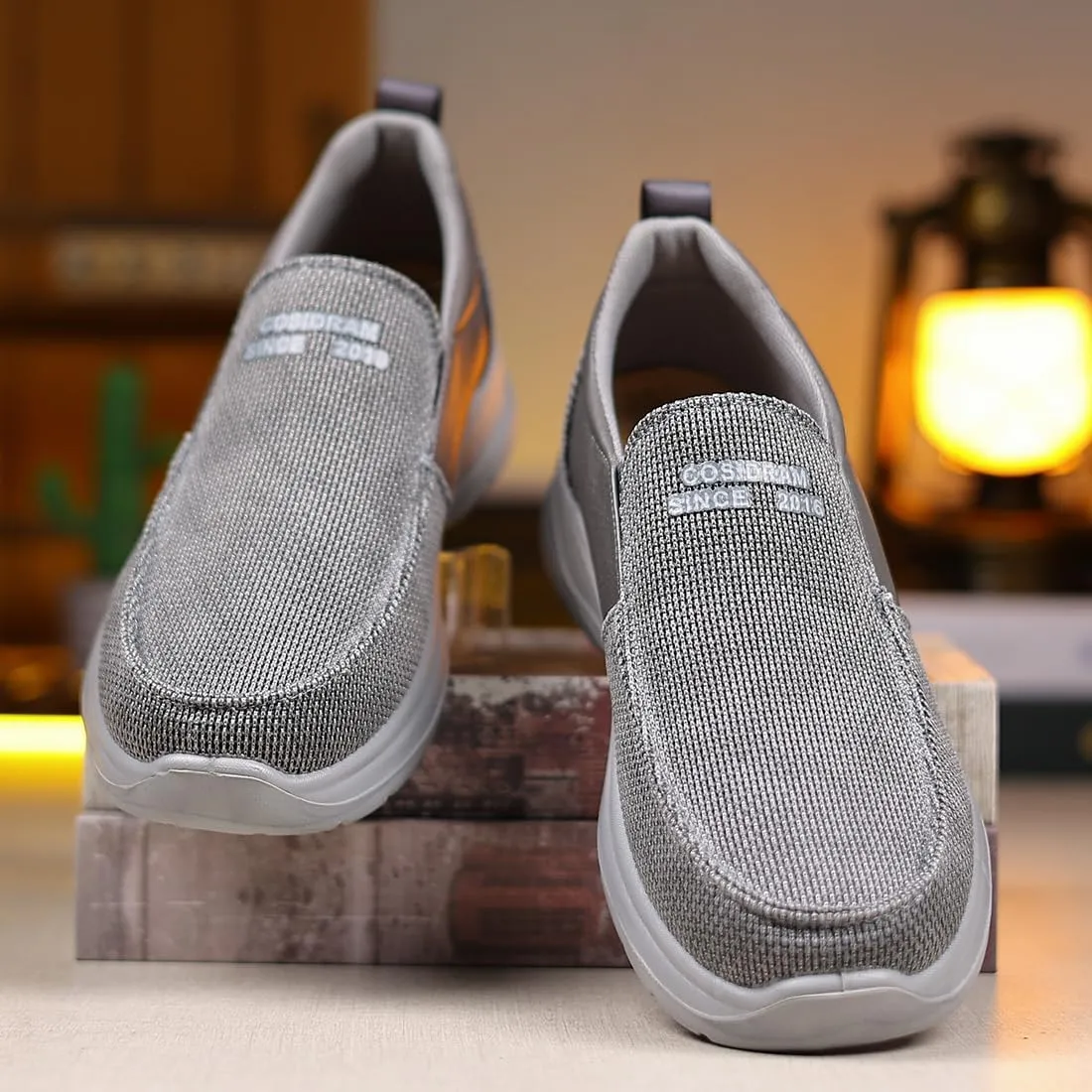 COSIDRAM Mens Casual Slip on Loafers Shoes Breathable Comfortable Non Slip Soft Walking Shoes Daily Flats