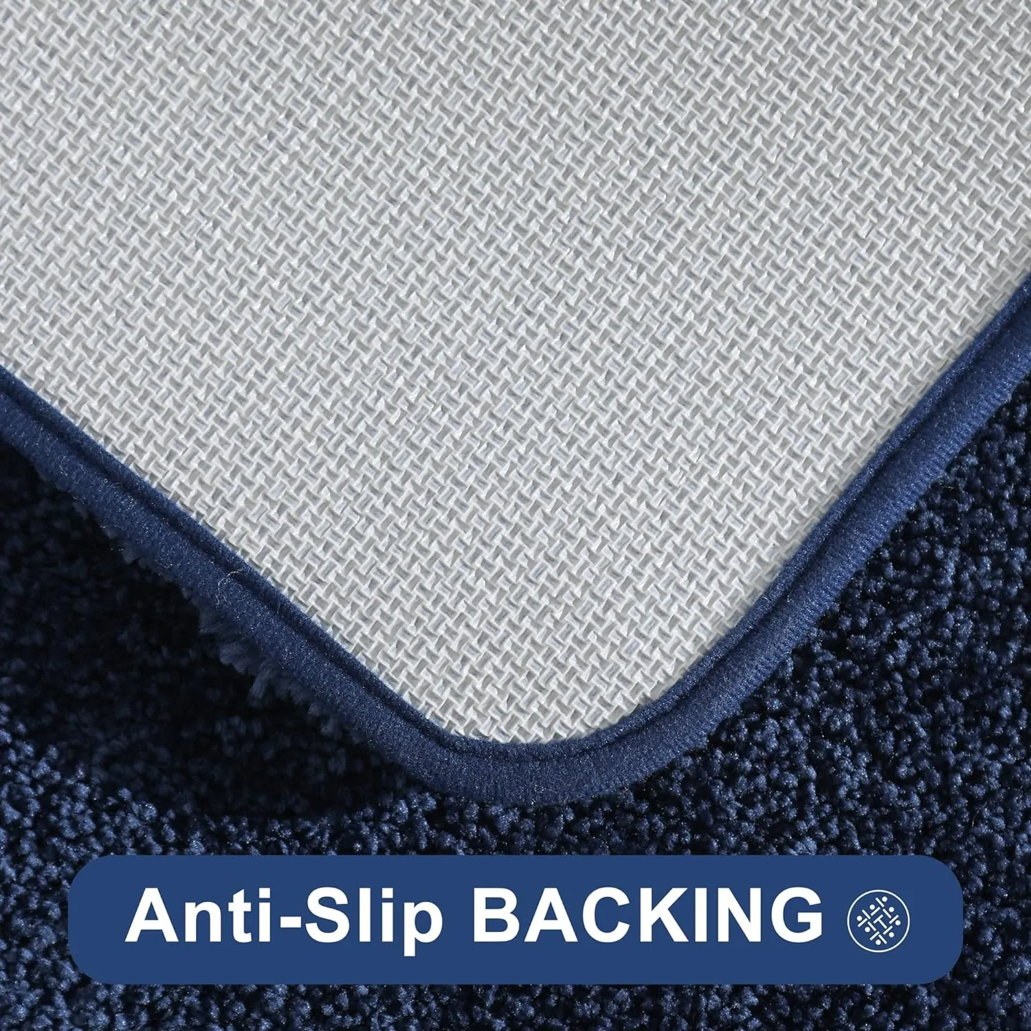 COSY HOMEER Bath Rugs for Bathroom Extra Thick- Anti-Slip Bath Mats Soft Plush Yarn Shaggy 100% Strong Mirco Polyeste Mat Living Room Bedroom Mat Floor Water Absorbent(Navy,20x32 - Inches)