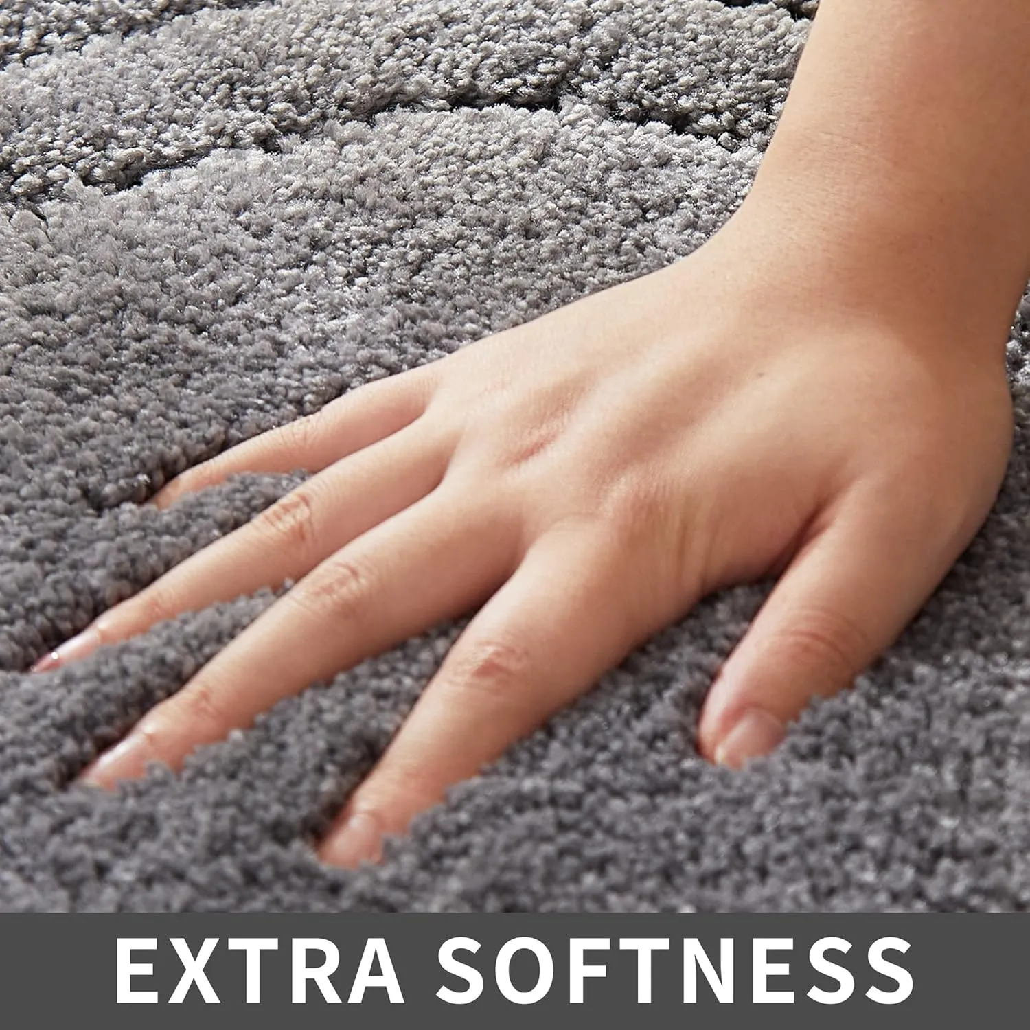 COSY HOMEER Extra Thick Bath Rugs for Bathroom - Anti-Slip Bath Linen Sets Mats Soft Plush Yarn Shaggy 100% Strong Polyeste Living Room Bedroom Water Absorbent(Grey,17x27 - Inches)