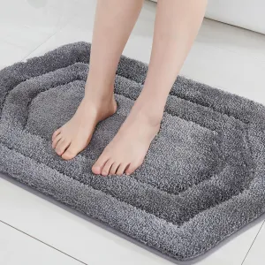 COSY HOMEER Extra Thick Bath Rugs for Bathroom - Anti-Slip Bath Linen Sets Mats Soft Plush Yarn Shaggy 100% Strong Polyeste Living Room Bedroom Water Absorbent(Grey,17x27 - Inches)