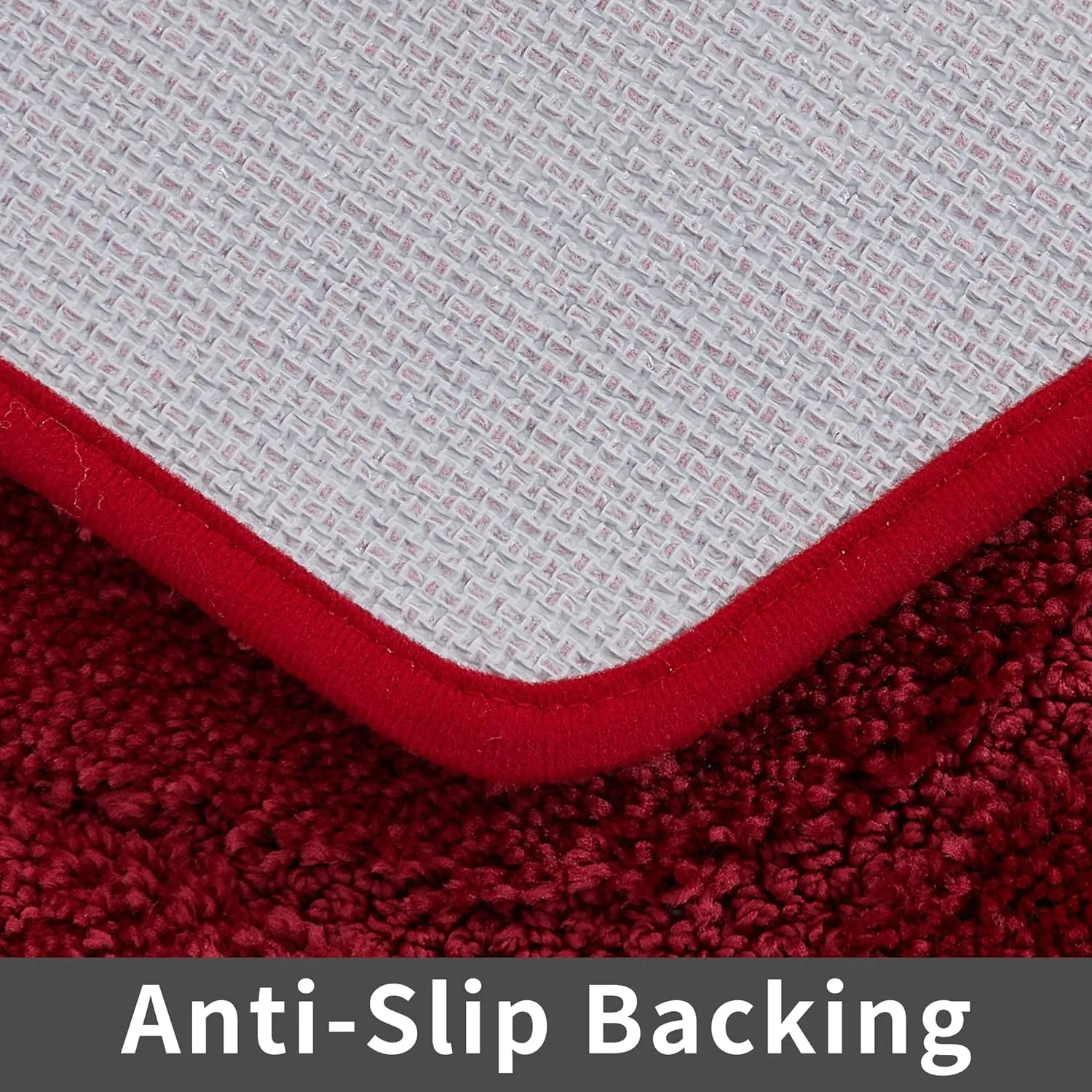 COSY HOMEER Extra Thick Bath Rugs for Bathroom - Anti-Slip Bath Linen Sets Mats Soft Plush Yarn Shaggy 100% Strong Polyester Living Room Bedroom Water Absorbent(Red,17x27 - Inches)