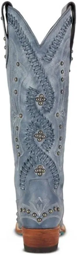 Cowboy Boots for Women, Knee High Western Cowgirl Boots Pointed Toe Chunky Heel Pull on Zipper Fashion Vintage Tall Shoes