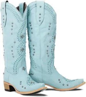 Cowboy Boots for Women, Knee High Western Cowgirl Boots Pointed Toe Chunky Heel Pull on Zipper Fashion Vintage Tall Shoes