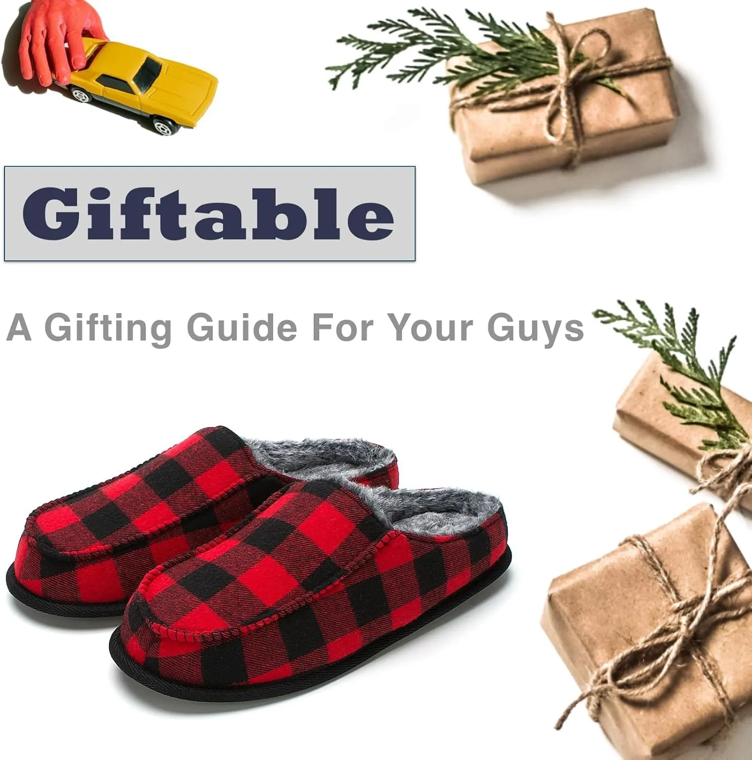 Cozylook Men's Slip-on Slippers, Memory Foam Padded House Moccasins, Non-Slip Sole Indoor/Outdoor, Soft Plush Lining, Cozy Gifts, Sizes 8-15