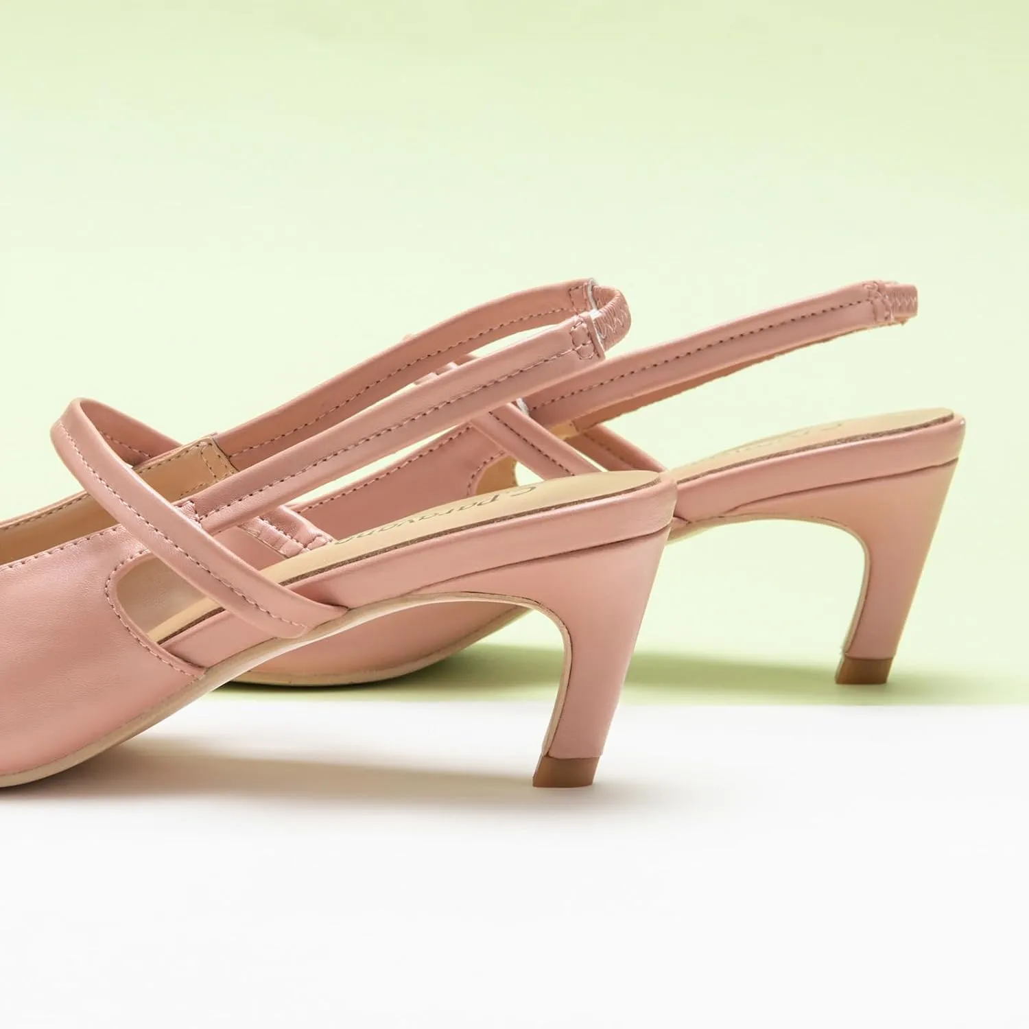 C.Paravano Women's Slingback Flats & Heels - Pointed Toe, Ankle Strap, Comfortable Leather Dress Shoes