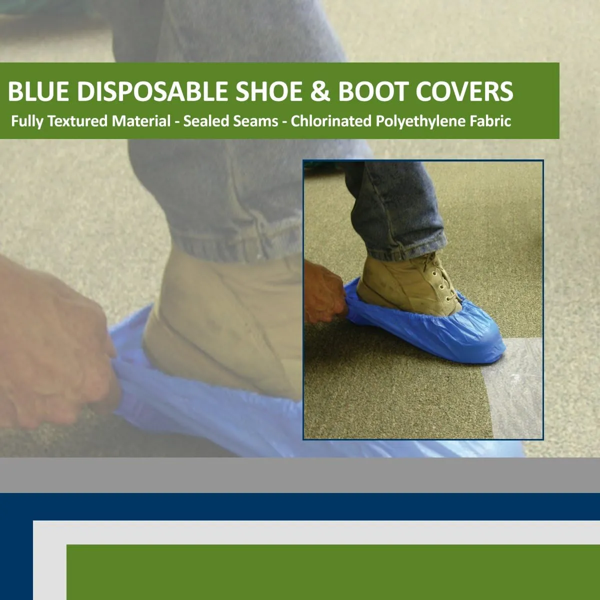 CPE Blue Shoe & Boot Covers (.55 mm)XXL 100 pk
