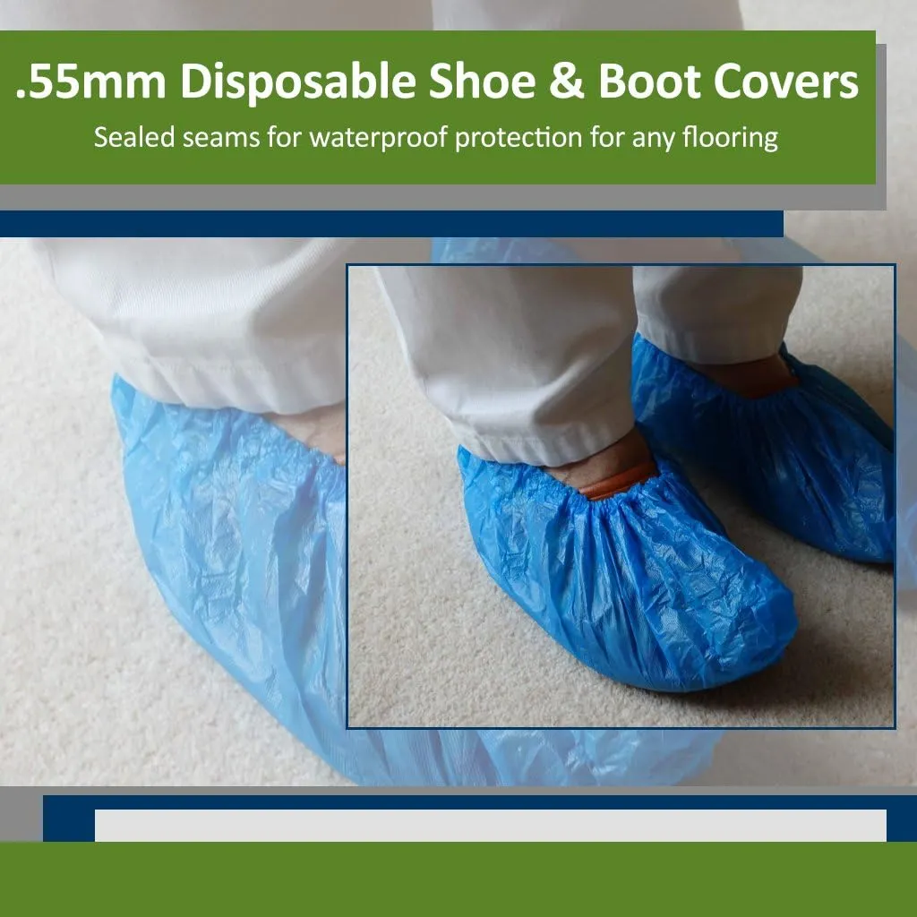 CPE Blue Shoe & Boot Covers (.55 mm)XXL 100 pk