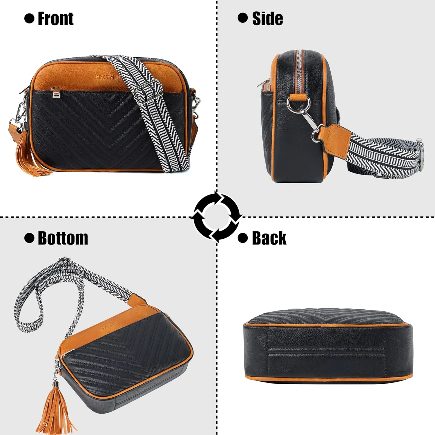 Crossbody Bags for Women Soft Leather Crossbody Purses Small Shoulder Handbags with Two Adjustable Straps