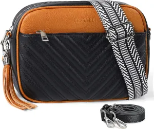 Crossbody Bags for Women Soft Leather Crossbody Purses Small Shoulder Handbags with Two Adjustable Straps