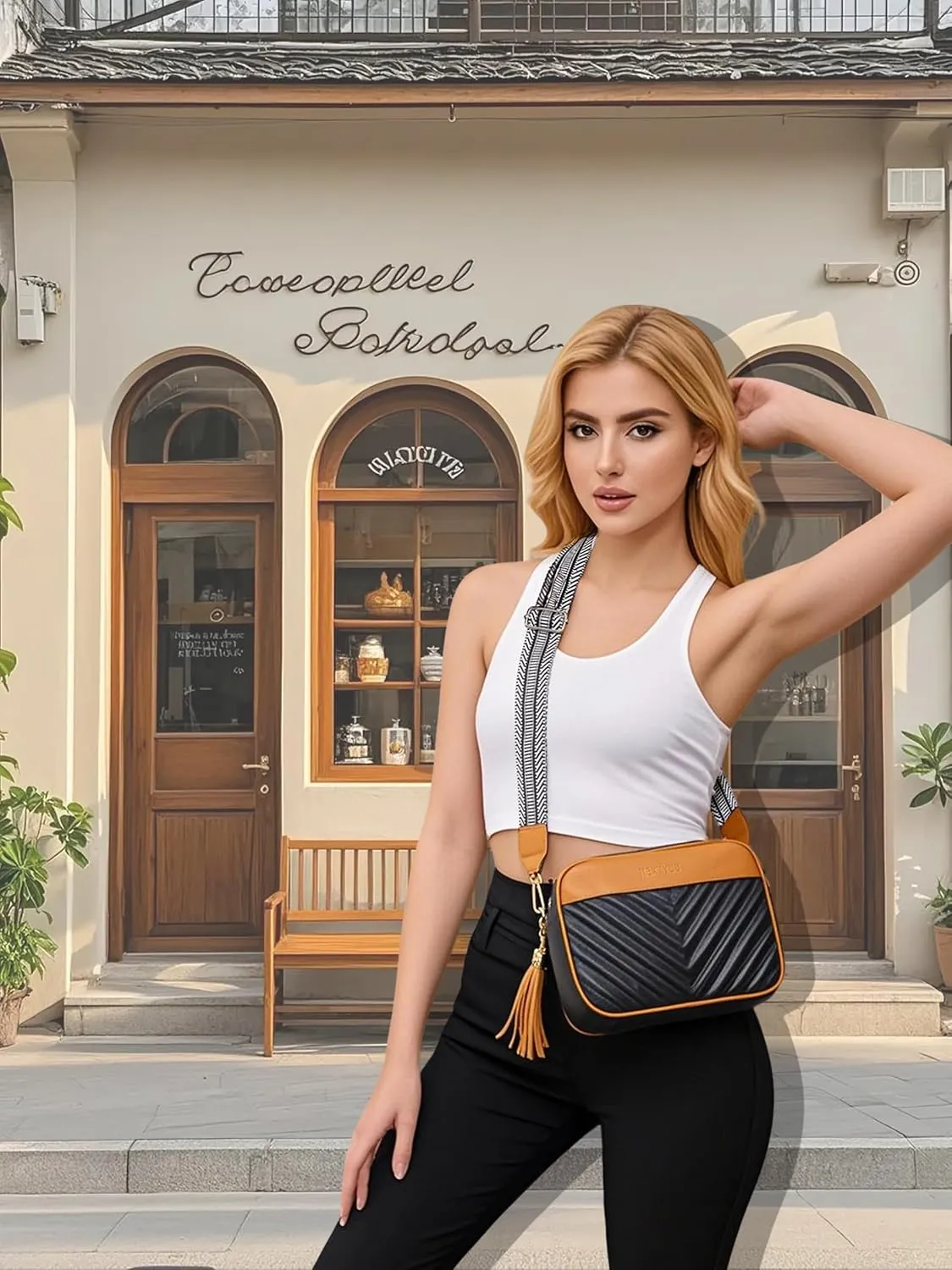 Crossbody Bags for Women Soft Leather Crossbody Purses Small Shoulder Handbags with Two Adjustable Straps