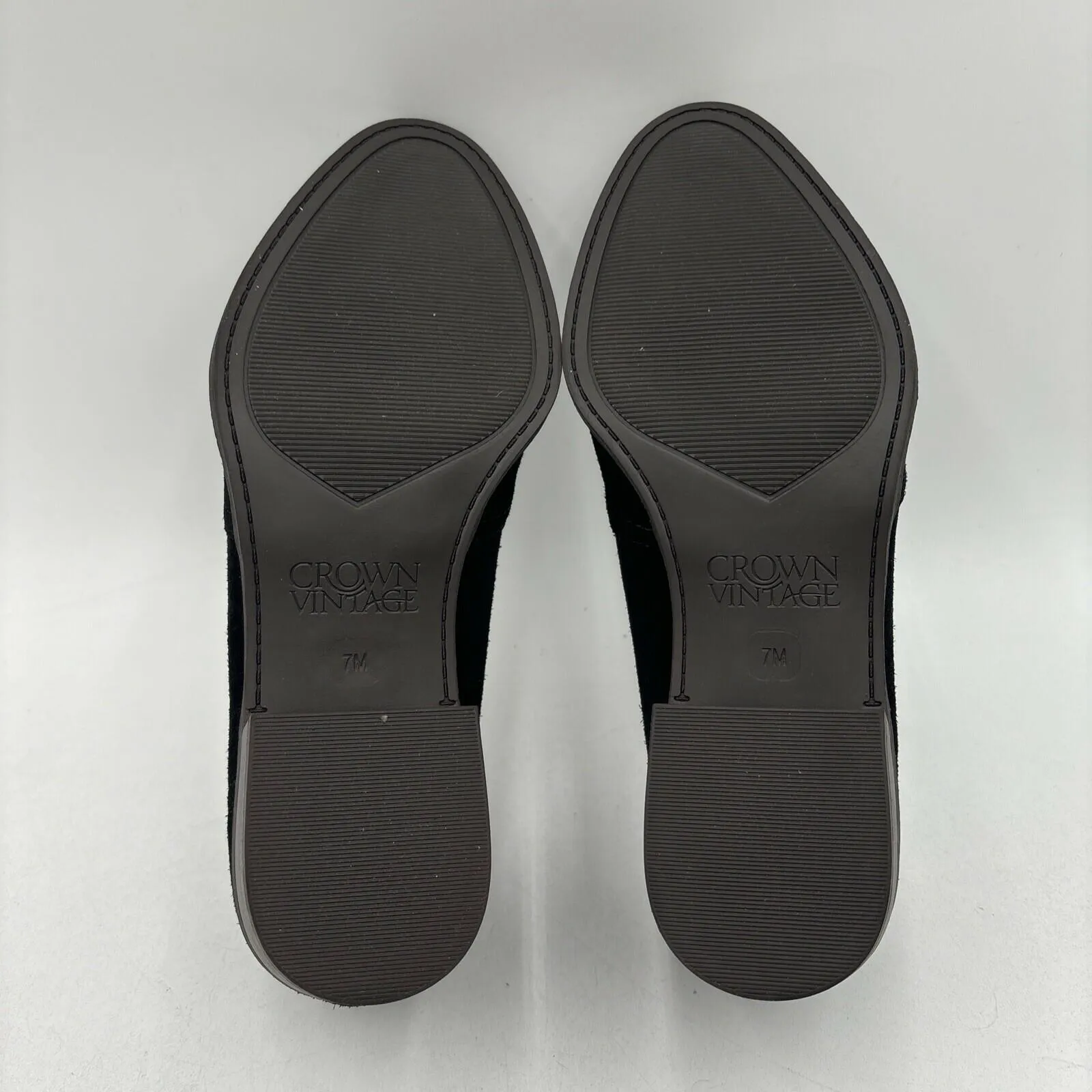 Crown Vintage Samali Loafer in Black Suede Size 7M - Very Good