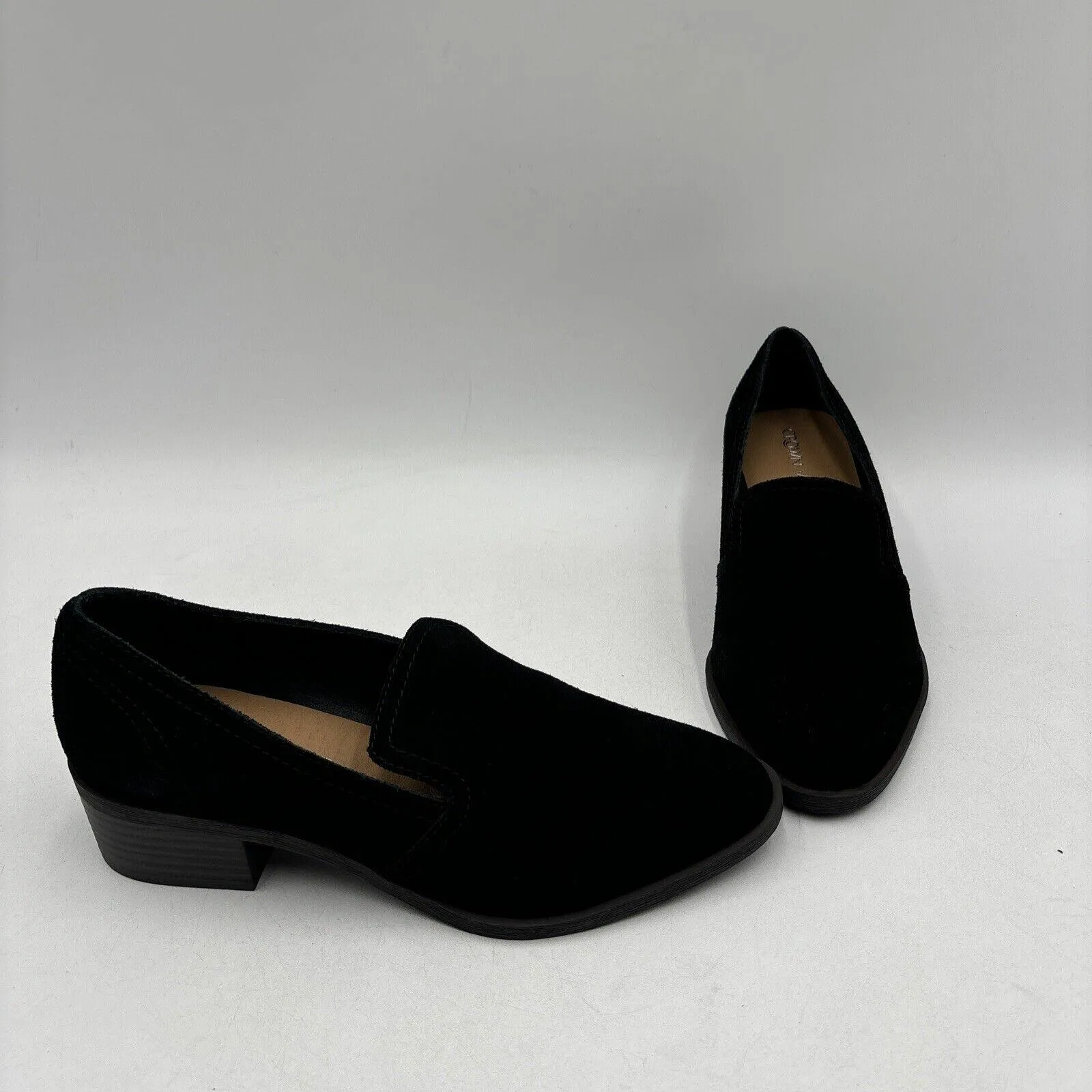 Crown Vintage Samali Loafer in Black Suede Size 7M - Very Good