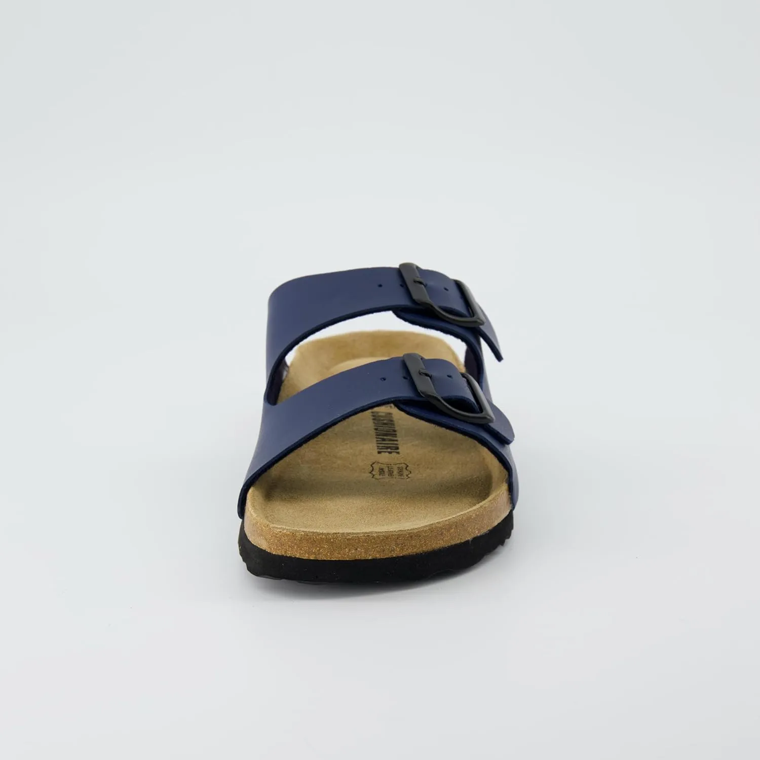 CUSHIONAIRE Lane Cork Footbed Sandals for Women – Comfortable Double Buckle Slip-On with Genuine Suede Footbed & Arch Support Slides for Women Footwear