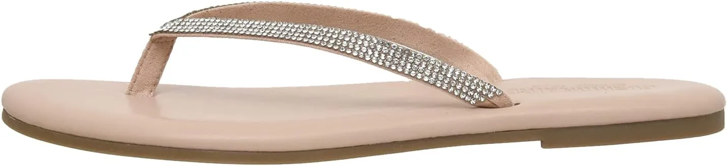 CUSHIONAIRE Women's Ciara Jeweled Flip Flop Sandal with Memory Foam
