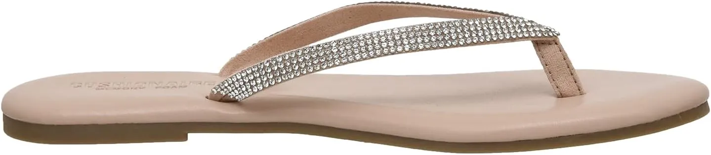CUSHIONAIRE Women's Ciara Jeweled Flip Flop Sandal with Memory Foam