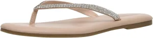 CUSHIONAIRE Women's Ciara Jeweled Flip Flop Sandal with Memory Foam