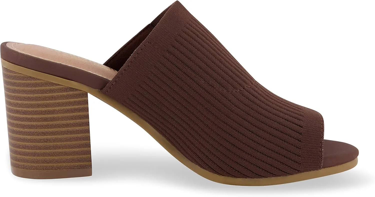 CUSHIONAIRE Women's Nima Knit Heel Sandal  Memory Foam, Wide Widths Available