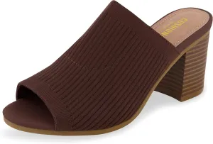 CUSHIONAIRE Women's Nima Knit Heel Sandal  Memory Foam, Wide Widths Available