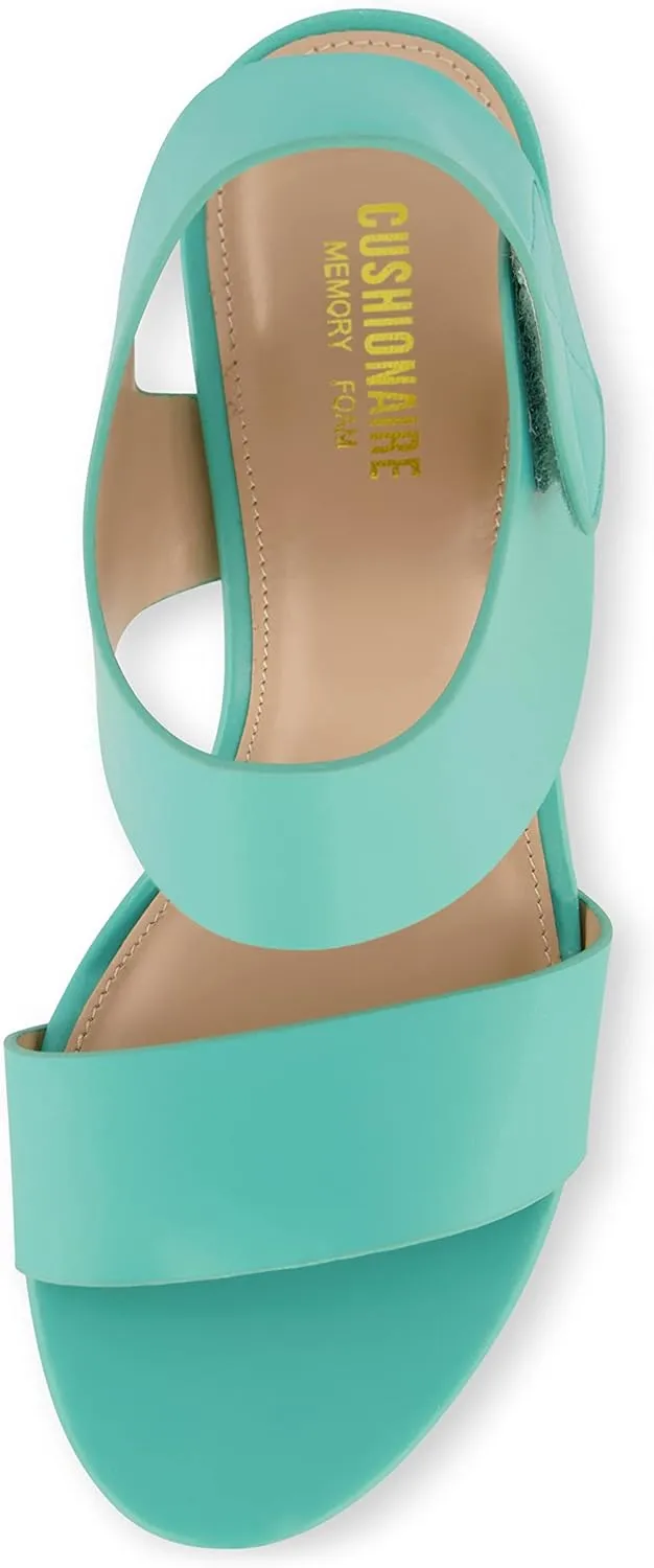 CUSHIONAIRE Women's Talent cut out heel sandal  Memory Foam and Wide Widths Available