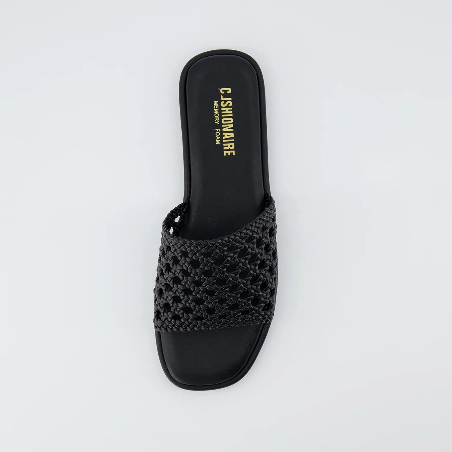 CUSHIONAIRE Women's Temptest basket weave slide sandal  Memory Foam, Wide Widths Available
