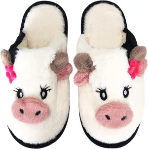 Cute Cow Slippers for Women, Indoor House Slippers, Platform Sole