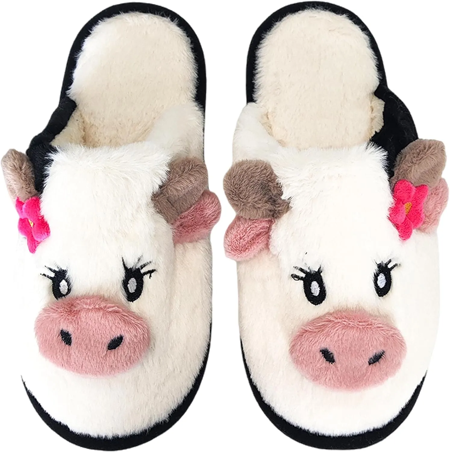 Cute Cow Slippers for Women, Indoor House Slippers, Platform Sole