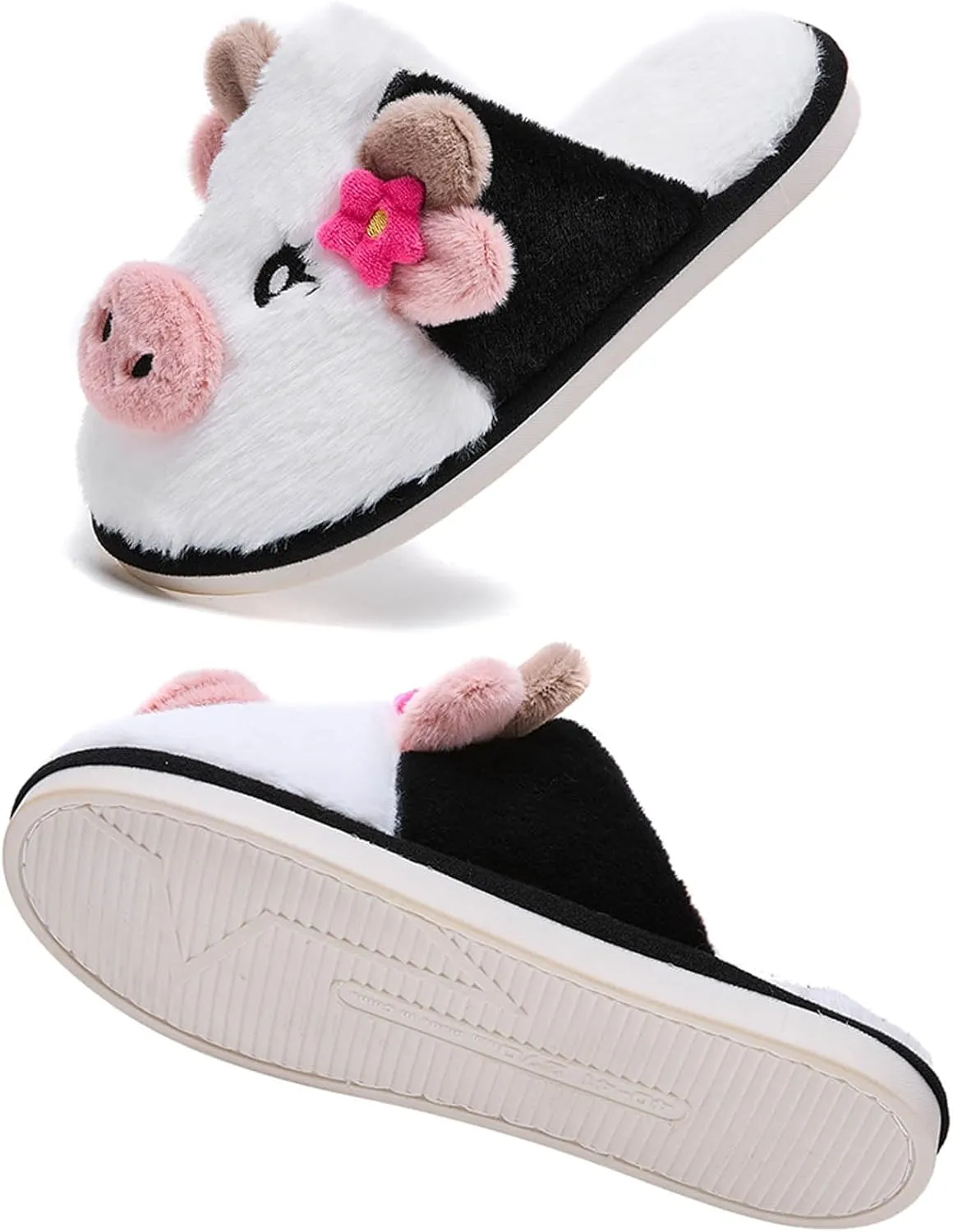 Cute Cow Slippers for Women, Indoor House Slippers, Platform Sole