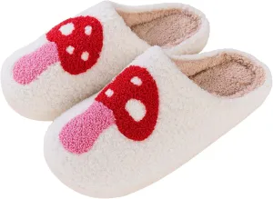 Cute Strawberry Pattern Women's Bedroom Slippers - Warm, Soft, Fuzzy, Non-Slip