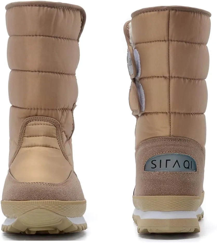DADAWEN Women's Waterproof Frosty Snow Boot