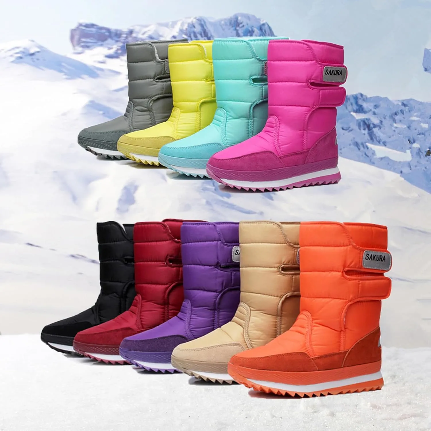 DADAWEN Women's Waterproof Frosty Snow Boot