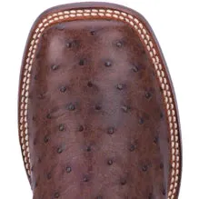 DAN POST ALAMOSA FULL QUILL OSTRICH BOOT - CHOCOLATE