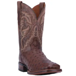 DAN POST ALAMOSA FULL QUILL OSTRICH BOOT - CHOCOLATE