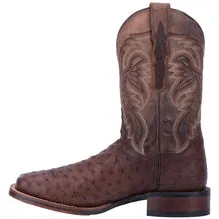 DAN POST ALAMOSA FULL QUILL OSTRICH BOOT - CHOCOLATE