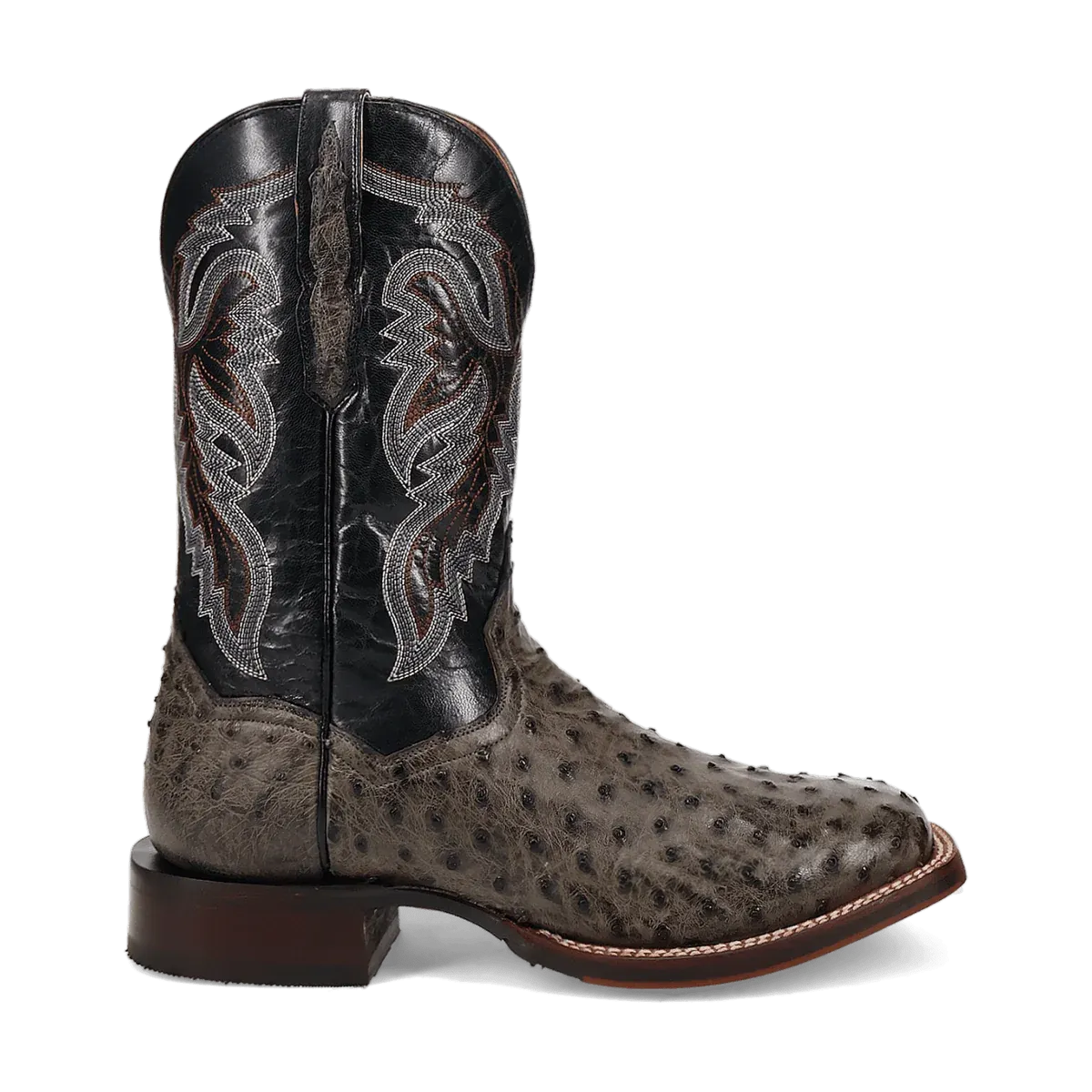 DAN POST ALAMOSA FULL QUILL OSTRICH BOOT - GREY